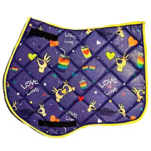 Coussinets de selle en Satin à Sublimation papillon, magnifiques coussinets de selle dorés Numnah Euro Cavall - Product Image 6