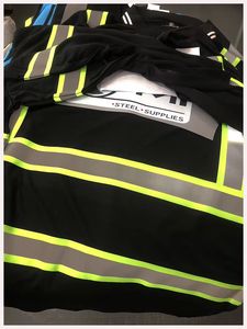 Chemise de travail réfléchissante à manches longues noire et orange pour la construction et la sécurité, design tendance - Product Image 2