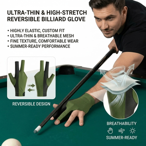 Gants de snooker à trois doigts de haute qualité pour la main gauche, vente chaude, fabrication OEM, pour hommes et femmes, avec queues de billard - Product Image 5