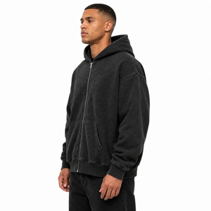 Men's 100% Cotton Full <b>Zip</b> Hoodie Fleece Sweatshirt Regular Fit <b>Zip</b> <b>Up</b> Hooded <b>Jacket</b> for Winter Casual Wear - Product Image 5