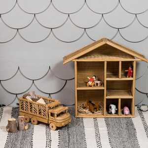 Casas de muñecas naturales para niñas, casa de muñecas de ratán más barata, accesorios para muñecas, juguetes para niños, casa de muñecas de mimbre - Product Image 4