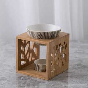 Unique Design Bakhoor Incense <b>Burner</b> Wood Incense <b>Burner</b> With Gold Lid And Sandalwood Base Aromatherapy Use All-Season - Product Image 6