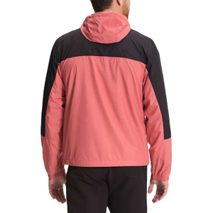 Men's Hooded Windbreaker <b>Jacket</b> Color Blocking Coral Black Zipper Closure Casual Autumn Wear Polyester Shell - Product Image 2