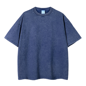 เสื้อยืดวอชดีไซน์ดิสเทรส 220gsm สำหรับผู้ชาย สไตล์สตรีทแวร์ เสื้อยืดดิสเทรสสุดเทรนดี้ พิมพ์ลายสกรีน เสื้อยืดทรงบ็อกซี่เรียบง่าย - Product Image 2