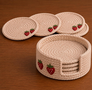 Sous-verre rond en rotin tressé à la main, à motif ajouré, avec des tons brun foncé bicolores, disponible à prix de gros. - Product Image 6