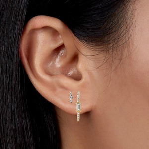 Pendientes de Barra con Diamantes Cultivados en Laboratorio, Corte Marquesa, Oro de 14K Premium, 0.10CT, Engaste de Puntas, Estilo Helix, Regalo para Mujer, Boda - Product Image 4
