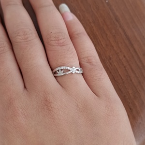 Anillos de Plata de Ley con Diamantes y Piedras Preciosas, Diseño Geométrico Trenzado, Románticos, para Mujer, Regalo para Fiesta de Compromiso, Uso Diario - Product Image 5