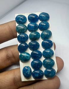 Apatita Neón Natural, Cabujones de Piedras Preciosas Sueltas de Forma Ovalada de 8x10MM, 5 Piezas Listas para Enviar - Product Image 3