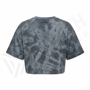 Camiseta Corta de Algodón para Mujer, Color Personalizado, Estampado Digital, Tie Dye, Ropa Deportiva, Fitness, Gimnasio, Entrenamiento - Product Image 2