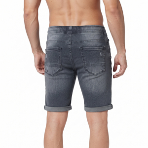 <b>Men's</b> Denim Shorts Ripped <b>Drawstring</b> Waist Casual Street Style Woven 100% Cotton <b>Jeans</b> Shorts Distressed Washed Shorts <b>Men</b> - Product Image 4