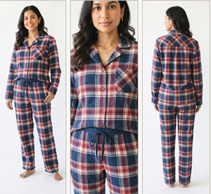 Women Fannnel <b>Pajama</b> Set 100% Cotton Mid Drawstring High Waist Sleep Over Night Wear Casual Regular Fit Plaid <b>Flannel</b> Set - Product Image 4