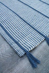 Alfombra Moderna Hecha a Mano para Exteriores, con Rayas, de Poliéster, Tejido Plano, Rectangular, Reversible, Lavable, Apta para Mascotas, de Pelo Corto y Antideslizante - Product Image 4
