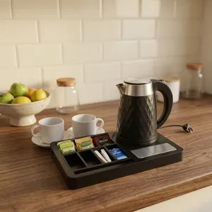 Black Electric <b>Kettle</b> Set with Matte Finish Non-Slip Base for Beverage Service Zone - Product Image 6