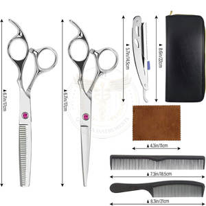 Service OEM, ensemble de ciseaux de coiffure professionnels légers en acier inoxydable, kit de ciseaux de coupe et d'éclaircissement pour salon - Product Image 2