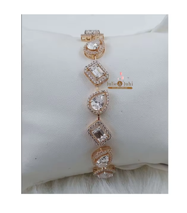 Women Zircon <b>Bangle</b> with 18k Rose Gold Luxurious Hand Accessory Designed to Elevate Personal Style - Product Image 3
