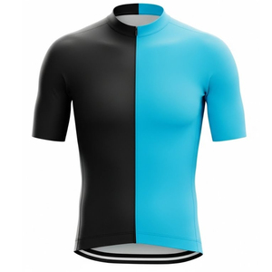 เสื้อจักรยานสีตัดกันแบบคอนทราสต์สูง |   เสื้อจักรยานแขนสั้นสีดำซีแยนโปรฟิตสำหรับผู้ชาย ผ้ายืดสแปนเด็กซ์/โพลีเอสเตอร์ แห้งเร็ว - Product Image 1