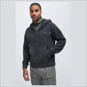 Sweat-shirt en molleton à capuche pour homme avec blocs de couleur et poches, coupe classique, décontracté, pour l'automne - Product Image 3