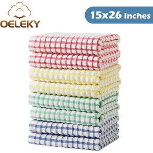 Set di 8 Strofinacci da Cucina in Cotone Multicolore 15x26 Pollici per Asciugare i Piatti - Product Image 4