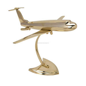 Antique Vintage Style Polished Brass Airplane Decor with Stand Metal <b>Tableware</b> Home Office Showpiece for Desk - Product Image 4