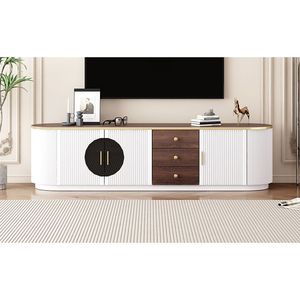 Mobile TV Moderno Minimalista U Can 70.8 con 3 Cassetti e 1 Ripiano, Maniglie in Metallo, Centro Intrattenimento per TV fino a 80 Pollici - Product Image 6
