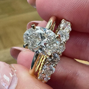 Lab Grown 3.03CT Oval Cut Diamond <b>Ring</b> With Full Eternity Band Set in 14k Solid Gold Fine For Women's Wedding Anniversary Charm - Product Image 1