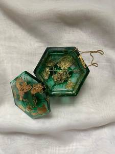 Handmade Epoxy <b>Resin</b> Jewelry Box With Gold Leaf Inlay Hexagonal Shape Decorative Trinket Box Home Decoration Gift <b>Resin</b> <b>Crafts</b> - Product Image 4