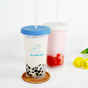 Venti Rooftop Cold Tumbler 700ml Plastic Durable PP Drinking Ice <b>Cup</b> For Iced Coffee <b>With</b> Flat <b>Lid</b> <b>And</b> Reusable <b>Straw</b> - Product Image 4