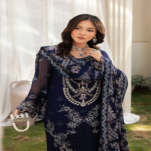 ชุดสาหรี่กะมีซผ้าไหมปักลายสีดำ ชุดแต่งงานแบบดั้งเดิมของอินเดียและปากีสถานสำหรับผู้หญิง ความยาวระดับพื้น ทรงปกติ - Product Image 5