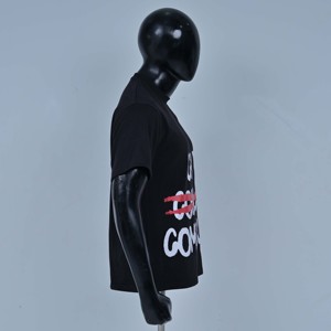High Quality <b>Mens</b> <b>Black</b> <b>Short</b> <b>Sleeves</b> O-Neck T-<b>Shirts</b> White Letter Print Streetwear Top Style With Gothic Letter Logo Wholesale - Product Image 5