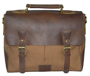 Chất Lượng Cao Cổ Điển Không Thấm Nước Sáp Vải Chính Hãng Người Đàn Ông Da Của Kinh Doanh Vai Túi Messenger Với Cặp Máy Tính Xách Tay Bìa - Product Image 2