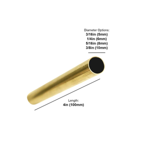 Tube en laiton avec incrustation motif bois de cerf, finition dorée, cylindre creux pour manches de couteau, longueur personnalisable - Product Image 2