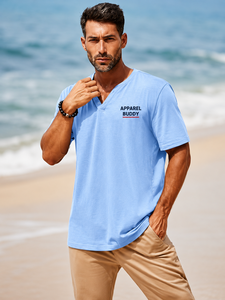 Camiseta de Manga Corta Casual para Hombre, Marca AMY, 100% Algodón, Corte Regular, Lisa, con Logotipo Personalizado al por Mayor - Product Image 2