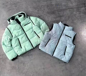 Chaqueta Acolchada Personalizada Unisex Informal con Logotipo Frontal, Chaqueta de Invierno Acolchada de Algodón, Chaqueta Negra Acolchada para Hombre - Product Image 3