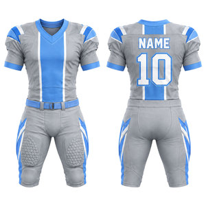 Conjunto de Uniforme de Fútbol Americano Personalizado para Hombre, Sublimado, Cuello en V, Manga Corta, Poliéster Transpirable, Ajustado, para Todas las Temporadas - Product Image 3