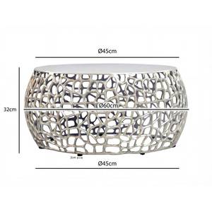 Mesa de Centro Redonda Moderna y Elegante con Tapa de Vidrio Templado y Estructura Metálica, Mueble Decorativo Contemporáneo para Sala de Estar - Product Image 3