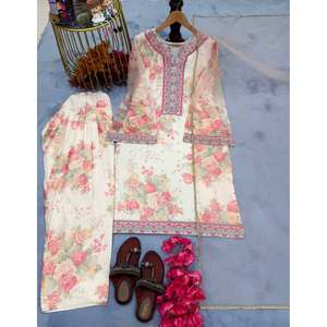 Conjunto de Top y Pantalones Palazzo de Fiesta para Mujer de Diseñador con Dupatta, Atuendo Elegante para la Noche - Product Image 1