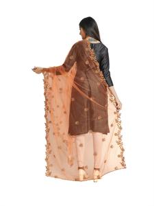 Dupatta en tissu filet indien pakistanais, best-seller, magnifique, de créateur, avec broderie fantaisie, pour mariage, décontracté, traditionnel, vêtements pour femmes - Product Image 3