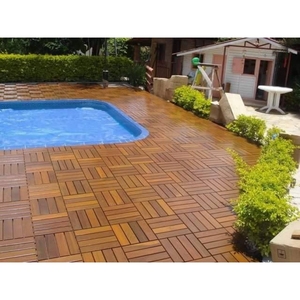 TBD T4A1 Revêtement de sol extérieur moderne de haute qualité Durable résistant aux intempéries antidérapant 19mm d'épaisseur 4 lattes Texture solide Pont en bois - Product Image 4