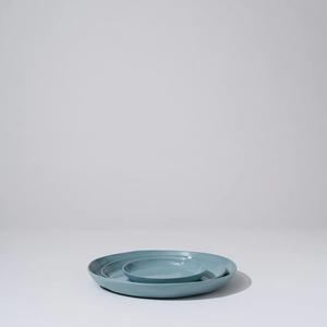 Assiette à dîner en céramique de qualité supérieure, finition bleue élégante, durable, résistante aux éclats, sans danger pour les aliments, idéale pour la table à manger moderne et les cadeaux - Product Image 3