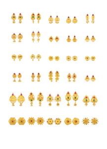 ต่างหูทองคำแท้ 22K ล่าสุด พร้อมจี้ประดับอัญมณี CZ แบบอินเดียดั้งเดิมเคลือบเมนาคารี สำหรับผู้หญิง - Product Image 4