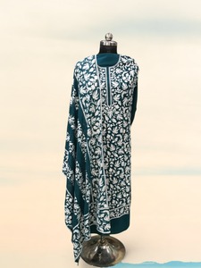 NUEVA COLECCIÓN: Conjunto de CHANDERI de Algodón Jacquard con Tejido a Mano, Top, Pantalón y Dupatta, Ropa Casual de Lujo, Precio al por Mayor, Estilo Étnico - Product Image 2