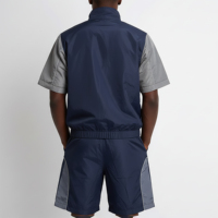 Ensembles de sport décontractés haut de gamme pour hommes – Survêtements coupe-vent personnalisés avec vestes à manches longues et shorts, grandes tailles