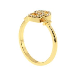 Bague vintage en or 14 carats Ajretail Eternal Faith avec diamant naturel 0,18 carat, couleur HI, clarté VS-SI, certifiée - Product Image 4