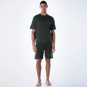 Conjuntos de Camisetas y Pantalones Cortos Lisos Ligeros para Hombre al por Mayor, 100% Algodón, Secado Rápido, Ropa Deportiva de Verano, Conjunto Ajustado, Logotipo Personalizado OEM - Product Image 1