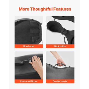 Estuche de Violonchelo de Fibra de Carbono Compuesta de Tamaño Completo 4/4, Ligero y Portátil, con Forro de Felpa y Correa Doble para el Hombro, para Músicos - Product Image 6