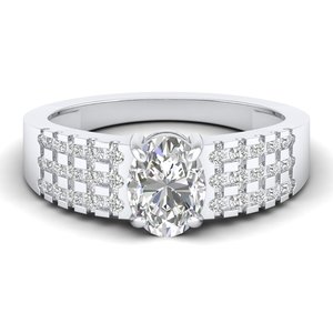 REYES High Quality 14K 18K White Gold 925 Sterling Silver Oval Cut Moissanite Wedding Gift Ring For Women Fine Jewelry - Product Image 1