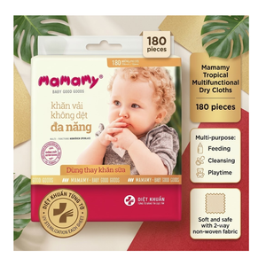 Mamamy Tropical Multi-purpose Dry <b>Cloths</b> 180pcs | Bulk Disposable Make Up Remover & Baby Care Cotton <b>Face</b> Towel - Product Image 4