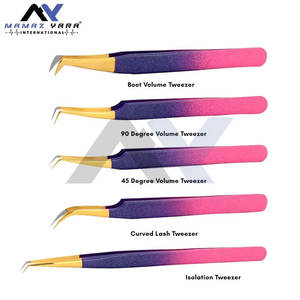 Pinzas de Acero Inoxidable con Recubrimiento de Papel, Nuevo Diseño, Colección de Pinzas de Marca Privada, Pinzas Profesionales para Extensión de Pestañas, Juego de 5 Piezas - Product Image 2