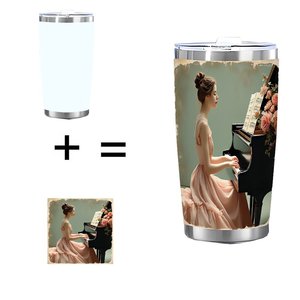 20oz Double Wall Stainless Steel Tumbler Vacuum Insulated Reusable Eco Friendly <b>Drinkware</b> for Home Office Use - Product Image 1