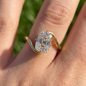 925 Silver Moissanite Fashion Ring Round Brilliant Cut Brilliant Sparkle Elegant Fine Jewelry Gift <b>for</b> Women - Product Image 1